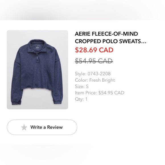 Aerie Fleece Cropped Polo Shirt - Picture 4 of 8